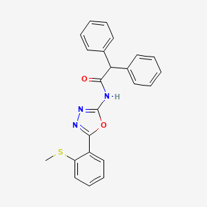 molecular formula C23H19N3O2S B2495569 N-[5-(2-methylsulfanylphenyl)-1,3,4-oxadiazol-2-yl]-2,2-diphenylacetamide CAS No. 898443-98-6