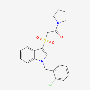 2-[1-[(2-Chlorophenyl)methyl]indol-3-yl]sulfonyl-1-pyrrolidin-1-ylethanone