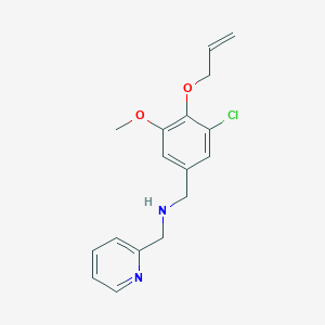 molecular formula C17H19ClN2O2 B249559 1-[3-chloro-5-methoxy-4-(prop-2-en-1-yloxy)phenyl]-N-(pyridin-2-ylmethyl)methanamine 