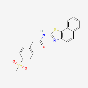 molecular formula C21H18N2O3S2 B2495595 2-(4-(ethylsulfonyl)phenyl)-N-(naphtho[2,1-d]thiazol-2-yl)acetamide CAS No. 941931-42-6