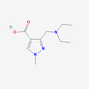 molecular formula C10H17N3O2 B2495601 3-(Diethylaminomethyl)-1-methylpyrazole-4-carboxylic acid CAS No. 1975117-55-5