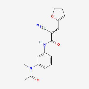 molecular formula C17H15N3O3 B2495605 2-cyano-3-(furan-2-yl)-N-[3-(N-methylacetamido)phenyl]prop-2-enamide CAS No. 1428117-51-4