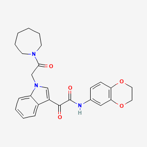 2-(1-(2-(azepan-1-yl)-2-oxoethyl)-1H-indol-3-yl)-N-(2,3-dihydrobenzo[b][1,4]dioxin-6-yl)-2-oxoacetamide