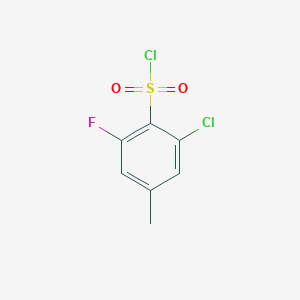 molecular formula C7H5Cl2FO2S B2495635 2-氯-6-氟-4-甲基苯基-1-磺酰氯 CAS No. 1807276-70-5