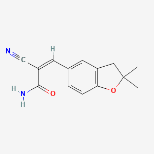 molecular formula C14H14N2O2 B2495636 (2Z)-2-cyano-3-(2,2-dimethyl-2,3-dihydro-1-benzofuran-5-yl)prop-2-enamide CAS No. 1356808-73-5