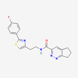 molecular formula C19H17FN4OS B2495640 N-[2-[2-(4-Fluorophenyl)-1,3-thiazol-4-yl]ethyl]-6,7-dihydro-5H-cyclopenta[c]pyridazine-3-carboxamide CAS No. 2415564-43-9