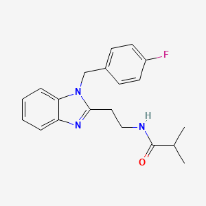 molecular formula C20H22FN3O B2495645 N-{2-[1-(4-fluorobenzyl)-1H-benzimidazol-2-yl]ethyl}-2-methylpropanamide CAS No. 695204-35-4