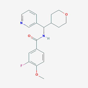 molecular formula C19H21FN2O3 B2495651 3-氟-4-甲氧基-N-(吡啶-3-基(四氢-2H-吡喃-4-基)甲基)苯甲酰胺 CAS No. 2034259-59-9