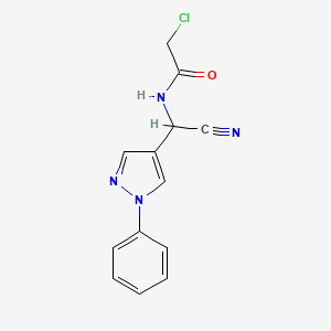 2-Chloro-N-[cyano-(1-phenylpyrazol-4-yl)methyl]acetamide