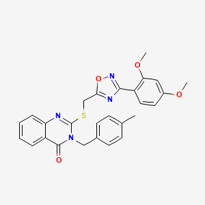 2-(((3-(2,4-dimethoxyphenyl)-1,2,4-oxadiazol-5-yl)methyl)thio)-3-(4-methylbenzyl)quinazolin-4(3H)-one