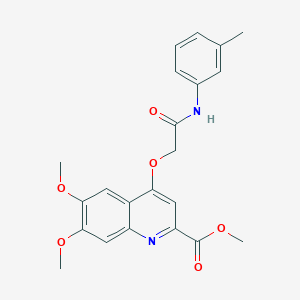 molecular formula C22H22N2O6 B2495665 甲基-6,7-二甲氧基-4-(2-氧代-2-(间甲苯氨基)乙氧基)喹啉-2-甲酸酯 CAS No. 1359394-13-0