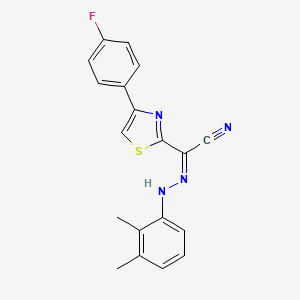 molecular formula C19H15FN4S B2495667 (Z)-N'-(2,3-dimethylphenyl)-4-(4-fluorophenyl)thiazole-2-carbohydrazonoyl cyanide CAS No. 477285-41-9