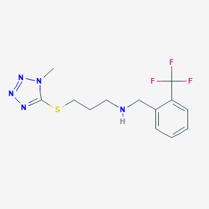 molecular formula C13H16F3N5S B249567 3-[(1-methyl-1H-tetrazol-5-yl)sulfanyl]-N-[2-(trifluoromethyl)benzyl]propan-1-amine 