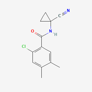 molecular formula C13H13ClN2O B2495670 2-chloro-N-(1-cyanocyclopropyl)-4,5-dimethylbenzamide CAS No. 1797980-67-6