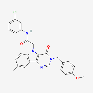 N-(3-chlorophenyl)-2-(3-(4-methoxybenzyl)-8-methyl-4-oxo-3H-pyrimido[5,4-b]indol-5(4H)-yl)acetamide