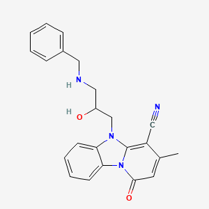 5-[3-(Benzylamino)-2-hydroxypropyl]-3-methyl-1-oxo-1,5-dihydropyrido[1,2-a]benzimidazole-4-carbonitrile