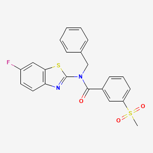 molecular formula C22H17FN2O3S2 B2495680 N-benzyl-N-(6-fluorobenzo[d]thiazol-2-yl)-3-(methylsulfonyl)benzamide CAS No. 900004-88-8