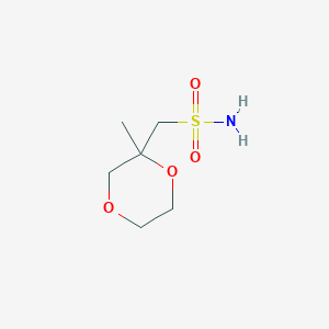 molecular formula C6H13NO4S B2495681 (2-Methyl-1,4-dioxan-2-yl)methanesulfonamide CAS No. 2167492-61-5