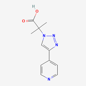 molecular formula C11H12N4O2 B2495682 2-methyl-2-[4-(pyridin-4-yl)-1H-1,2,3-triazol-1-yl]propanoic acid CAS No. 2137787-30-3