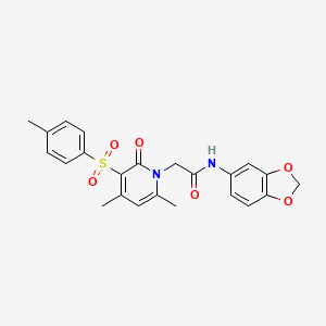 N-(benzo[d][1,3]dioxol-5-yl)-2-(4,6-dimethyl-2-oxo-3-tosylpyridin-1(2H)-yl)acetamide