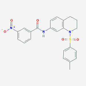 molecular formula C23H21N3O5S B2495699 3-nitro-N-(1-tosyl-1,2,3,4-tetrahydroquinolin-7-yl)benzamide CAS No. 898413-64-4