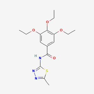 molecular formula C16H21N3O4S B2495711 3,4,5-triethoxy-N-(5-methyl-1,3,4-thiadiazol-2-yl)benzamide CAS No. 346727-22-8