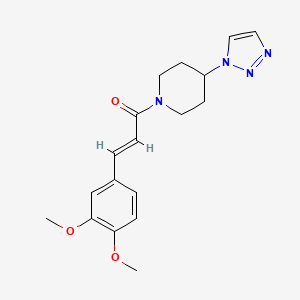 (E)-1-(4-(1H-1,2,3-triazol-1-yl)piperidin-1-yl)-3-(3,4-dimethoxyphenyl)prop-2-en-1-one