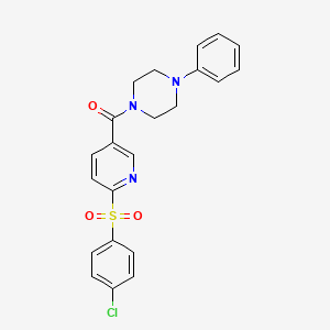 (6-((4-Chlorophenyl)sulfonyl)pyridin-3-yl)(4-phenylpiperazin-1-yl)methanone