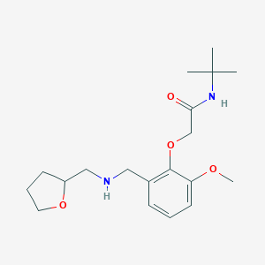molecular formula C19H30N2O4 B249572 N-tert-butyl-2-(2-methoxy-6-{[(tetrahydrofuran-2-ylmethyl)amino]methyl}phenoxy)acetamide 