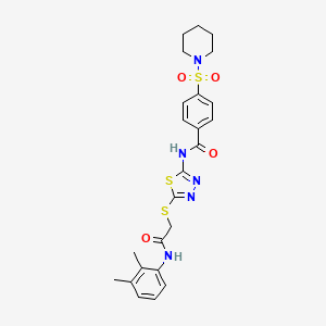 N-(5-((2-((2,3-dimethylphenyl)amino)-2-oxoethyl)thio)-1,3,4-thiadiazol-2-yl)-4-(piperidin-1-ylsulfonyl)benzamide