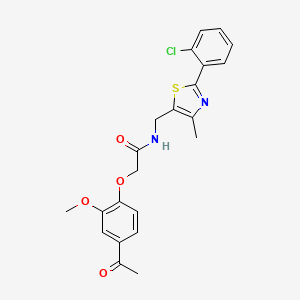 2-(4-acetyl-2-methoxyphenoxy)-N-((2-(2-chlorophenyl)-4-methylthiazol-5-yl)methyl)acetamide