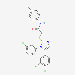 2-((1-(3-chlorophenyl)-5-(3,4-dichlorophenyl)-1H-imidazol-2-yl)thio)-N-(p-tolyl)acetamide