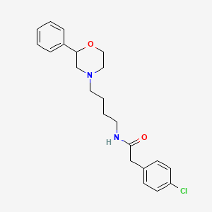 2-(4-chlorophenyl)-N-(4-(2-phenylmorpholino)butyl)acetamide