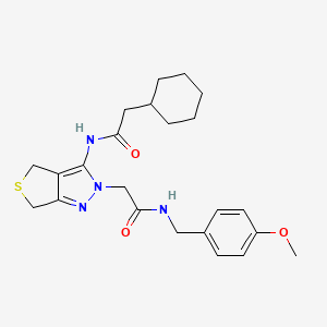 2-cyclohexyl-N-(2-(2-((4-methoxybenzyl)amino)-2-oxoethyl)-4,6-dihydro-2H-thieno[3,4-c]pyrazol-3-yl)acetamide