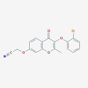 molecular formula C18H12BrNO4 B2495734 2-((3-(2-bromophenoxy)-2-methyl-4-oxo-4H-chromen-7-yl)oxy)acetonitrile CAS No. 847044-98-8