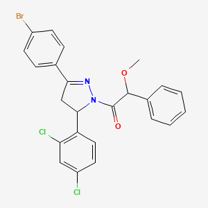 1-[5-(4-Bromophenyl)-3-(2,4-dichlorophenyl)-3,4-dihydropyrazol-2-yl]-2-methoxy-2-phenylethanone