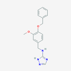 molecular formula C17H18N4O2 B249574 N-[4-(benzyloxy)-3-methoxybenzyl]-1H-1,2,4-triazol-3-amine 