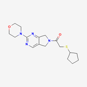2-(cyclopentylthio)-1-(2-morpholino-5H-pyrrolo[3,4-d]pyrimidin-6(7H)-yl)ethanone