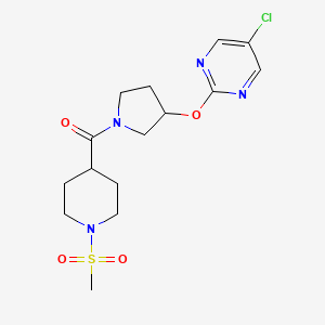 (3-((5-Chloropyrimidin-2-yl)oxy)pyrrolidin-1-yl)(1-(methylsulfonyl)piperidin-4-yl)methanone