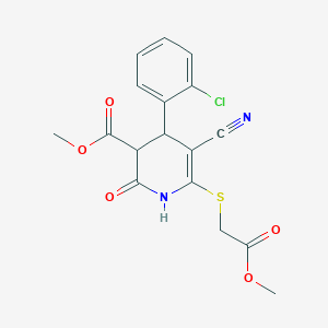 methyl 4-(2-chlorophenyl)-5-cyano-6-(2-methoxy-2-oxoethyl)sulfanyl-2-oxo-3,4-dihydro-1H-pyridine-3-carboxylate