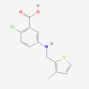 molecular formula C13H12ClNO2S B249575 2-Chloro-5-{[(3-methyl-2-thienyl)methyl]amino}benzoic acid 
