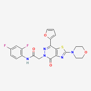 molecular formula C21H17F2N5O4S B2495751 N-(2,4-difluorophenyl)-2-(7-(furan-2-yl)-2-morpholino-4-oxothiazolo[4,5-d]pyridazin-5(4H)-yl)acetamide CAS No. 1021020-34-7