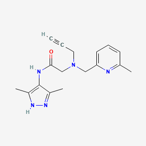 molecular formula C17H21N5O B2495761 N-(3,5-dimethyl-1H-pyrazol-4-yl)-2-{[(6-methylpyridin-2-yl)methyl](prop-2-yn-1-yl)amino}acetamide CAS No. 1384540-56-0