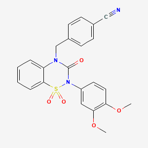 4-((2-(3,4-dimethoxyphenyl)-1,1-dioxido-3-oxo-2H-benzo[e][1,2,4]thiadiazin-4(3H)-yl)methyl)benzonitrile