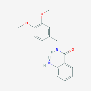 molecular formula C16H18N2O3 B2495778 2-amino-N-(3,4-dimethoxybenzyl)benzenecarboxamide CAS No. 723738-37-2