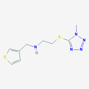2-[(1-methyl-1H-tetrazol-5-yl)sulfanyl]-N-(thiophen-3-ylmethyl)ethanamine
