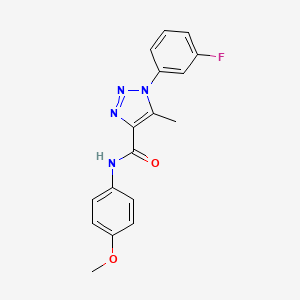 molecular formula C17H15FN4O2 B2495781 1-(3-fluorophenyl)-N-(4-methoxyphenyl)-5-methyl-1H-1,2,3-triazole-4-carboxamide CAS No. 866896-09-5