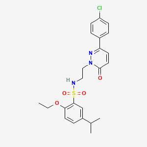 molecular formula C23H26ClN3O4S B2495786 N-(2-(3-(4-chlorophenyl)-6-oxopyridazin-1(6H)-yl)ethyl)-2-ethoxy-5-isopropylbenzenesulfonamide CAS No. 921554-79-2