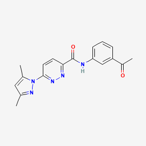 molecular formula C18H17N5O2 B2495790 N-(3-acetylphenyl)-6-(3,5-dimethyl-1H-pyrazol-1-yl)pyridazine-3-carboxamide CAS No. 1351660-46-2