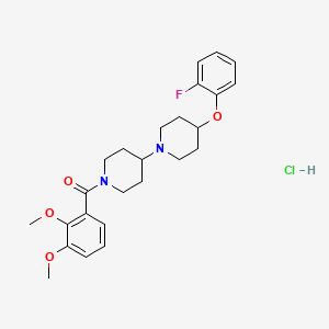 molecular formula C25H32ClFN2O4 B2495791 1'-(2,3-Dimethoxybenzoyl)-4-(2-fluorophenoxy)-1,4'-bipiperidine hydrochloride CAS No. 2310145-52-7